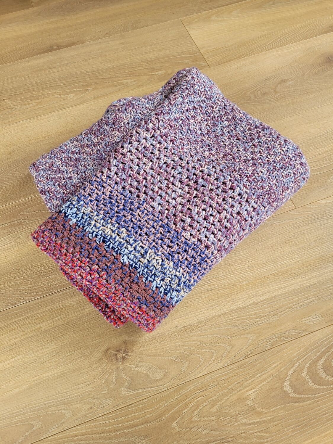 Crochet wool blanket