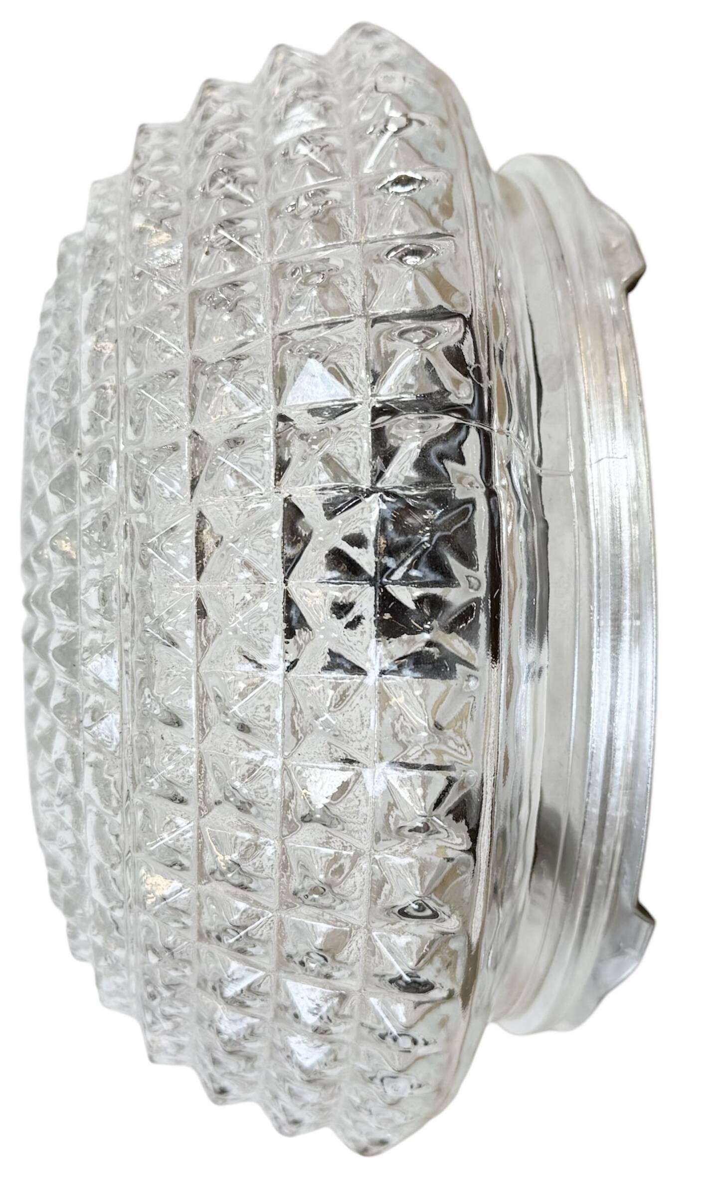 Vintage Glass Wall or Ceiling Light, 1970s