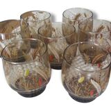 Lot of glass smoked glass and décor wheat