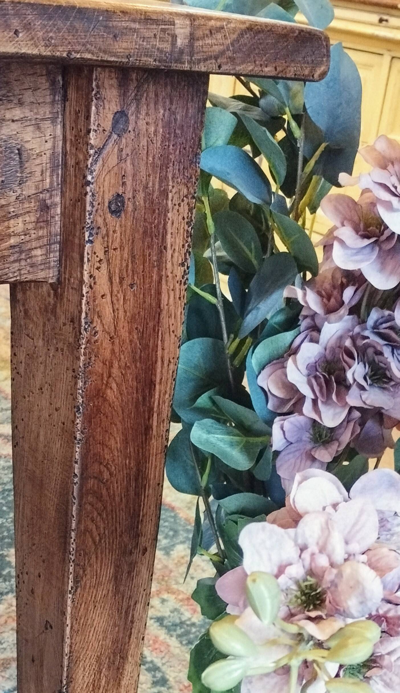 XXL solid oak farmhouse table 260x100 patinated two drawers