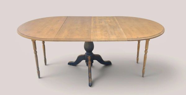 Table ronde extensible à pied central  – Esprit campagne chic