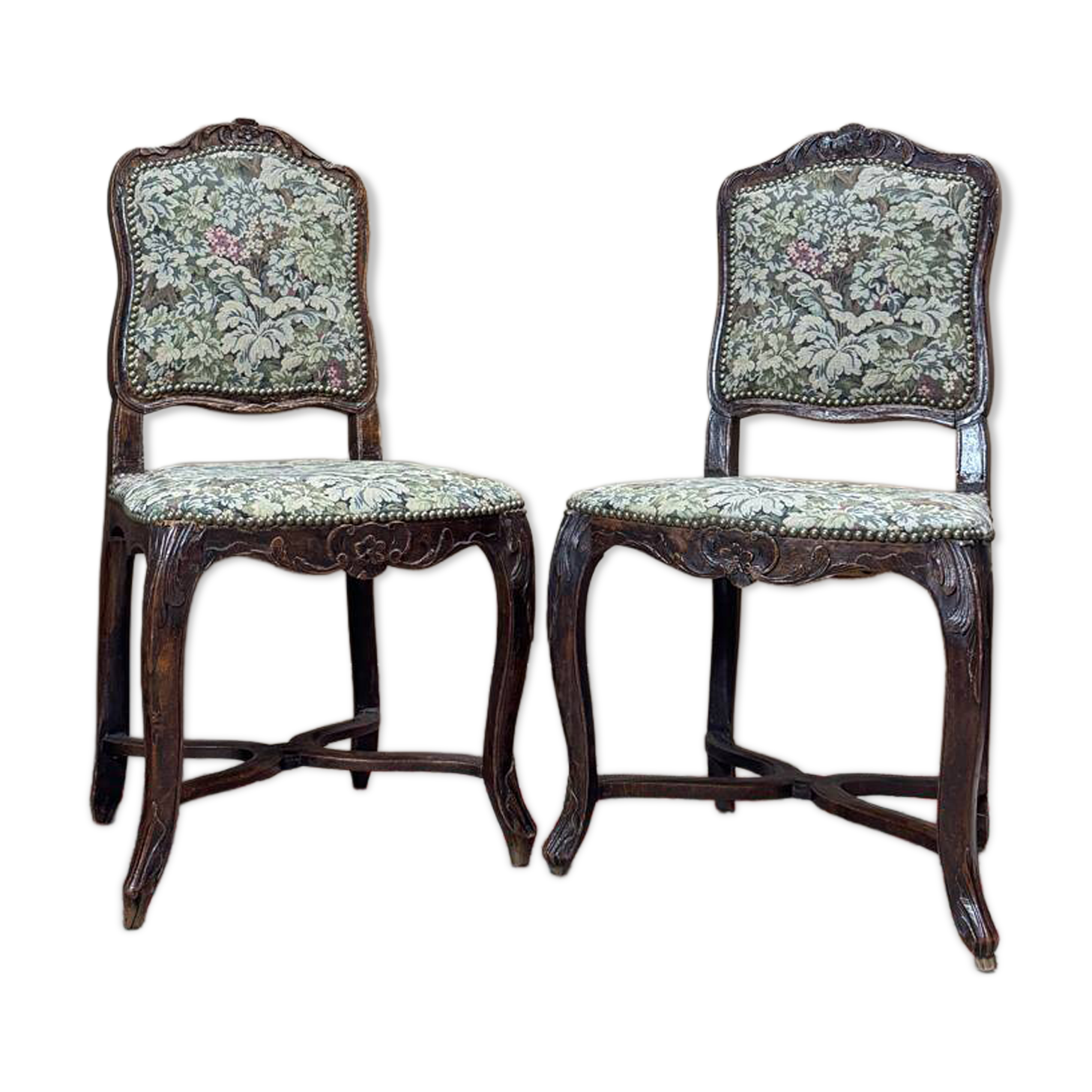 Armand henry pair of natural wood chairs stamped from the regency period