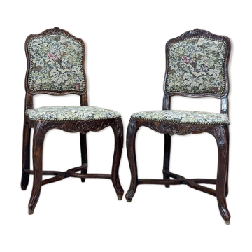Armand henry pair of natural wood chairs stamped from the regency period