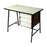 vintage desk tray & drawers formica yellow serin