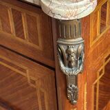 Louis XVI style chest of drawers, spinning top legs - transition style marquetry