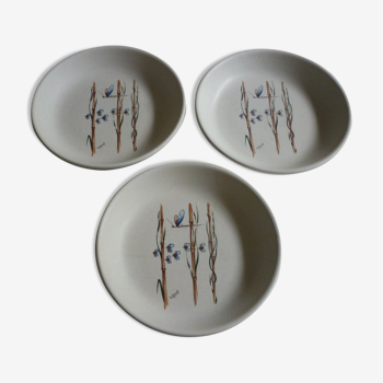 3 soup plates ceramic tiffany