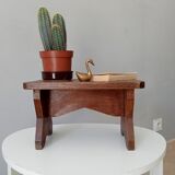 Antique solid oak stool