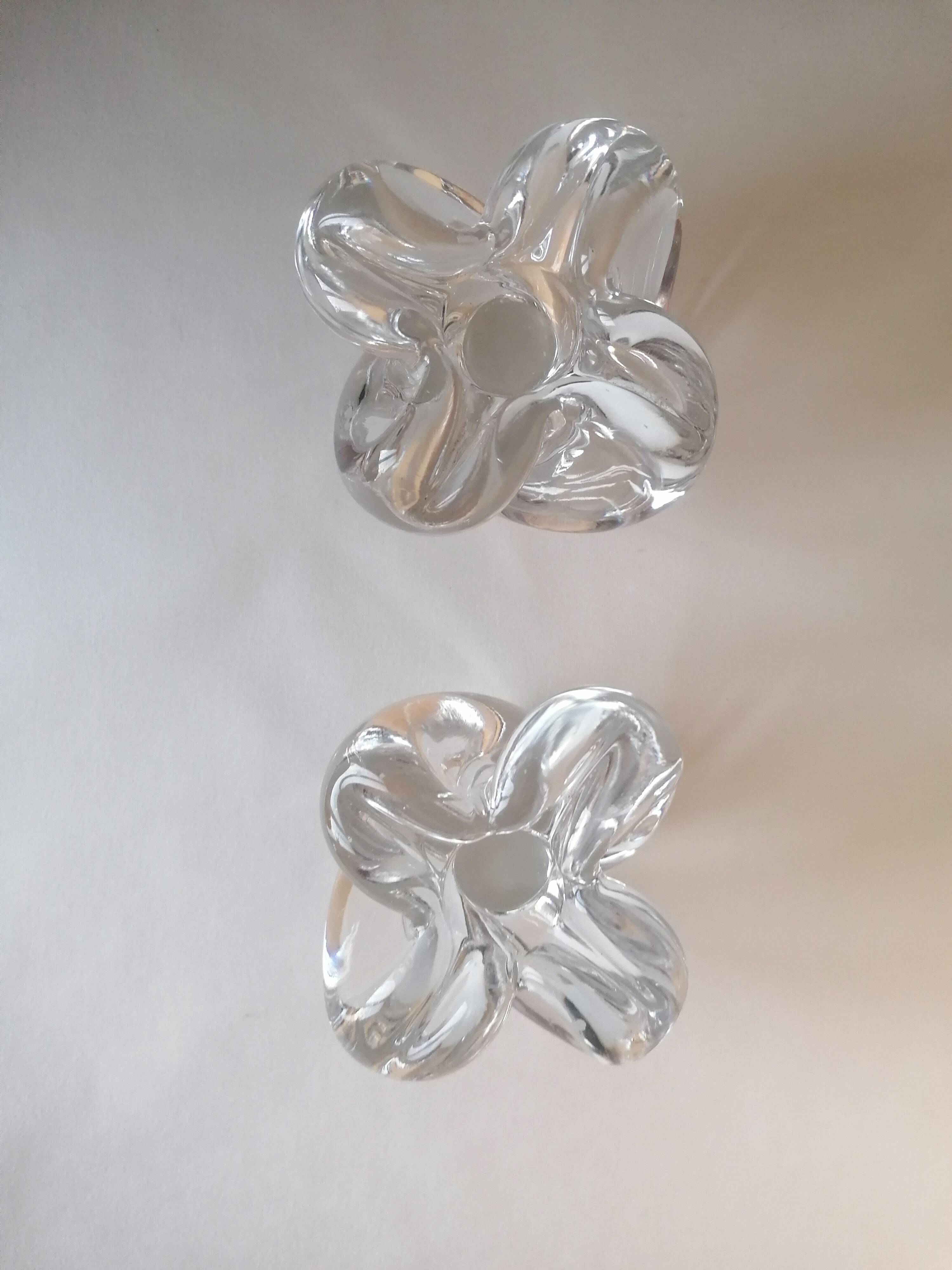 Pair of Sèvres crystal candlesticks