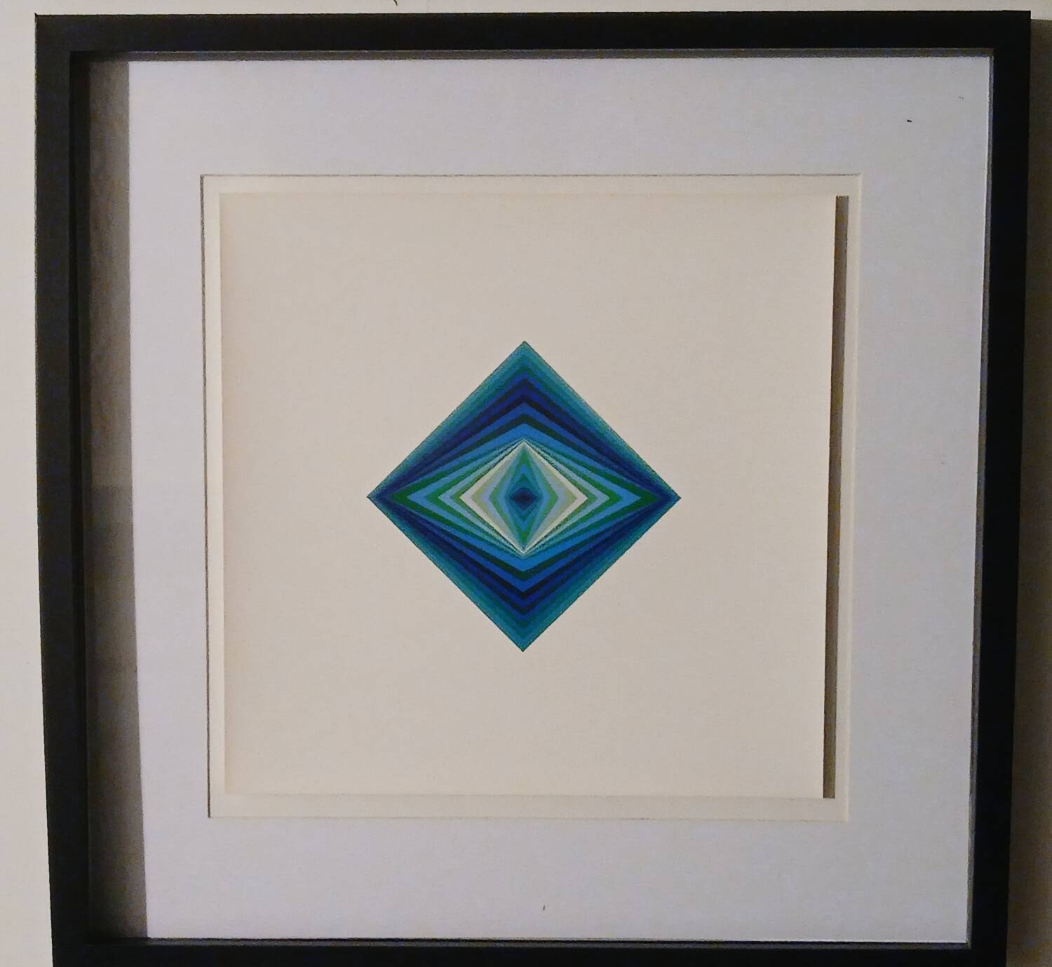 Tableau Vintage Art Optique - Victor Vasarely - Frame 40x40cm