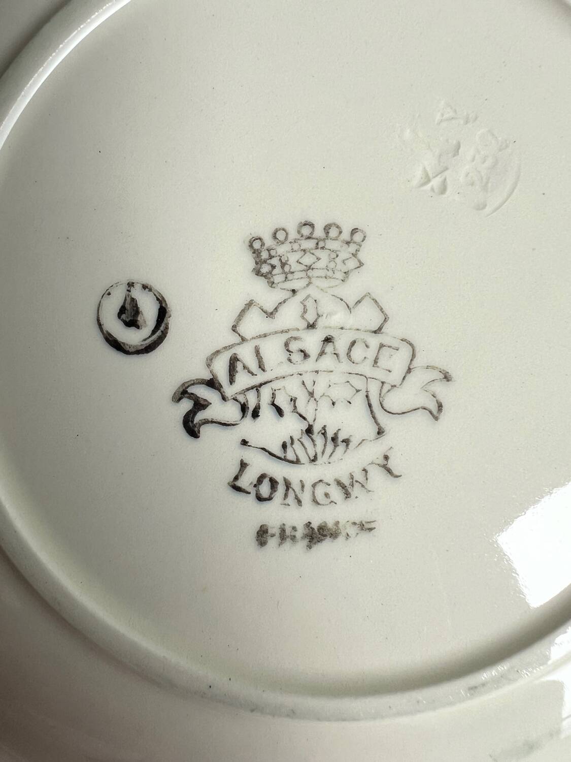 Set of 6 old soup plates from the French manufacturer LONGWY, Alsace model