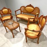 Louis XVI living room, four fluted and molded rooms