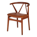 Dining Chair Model 255 Mid-Century in Teak and Leather by Henning Kjærnulf for Bruno Hansen, Denmark, 1960s