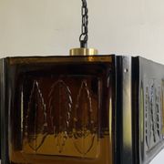 Mid Century Modern Erik Hoglund Amber Ceiling Lamp Glass Kosta Boda 1970s