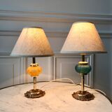 Pair of vintage murano glass lamp