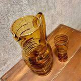 Carafe and its glass in Bohemian crystal