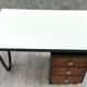Modernist desk in metal and wood, 1950 s