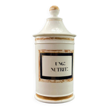Old Paris 19th century porcelain medicine jar marked UNG:NUTRIT: