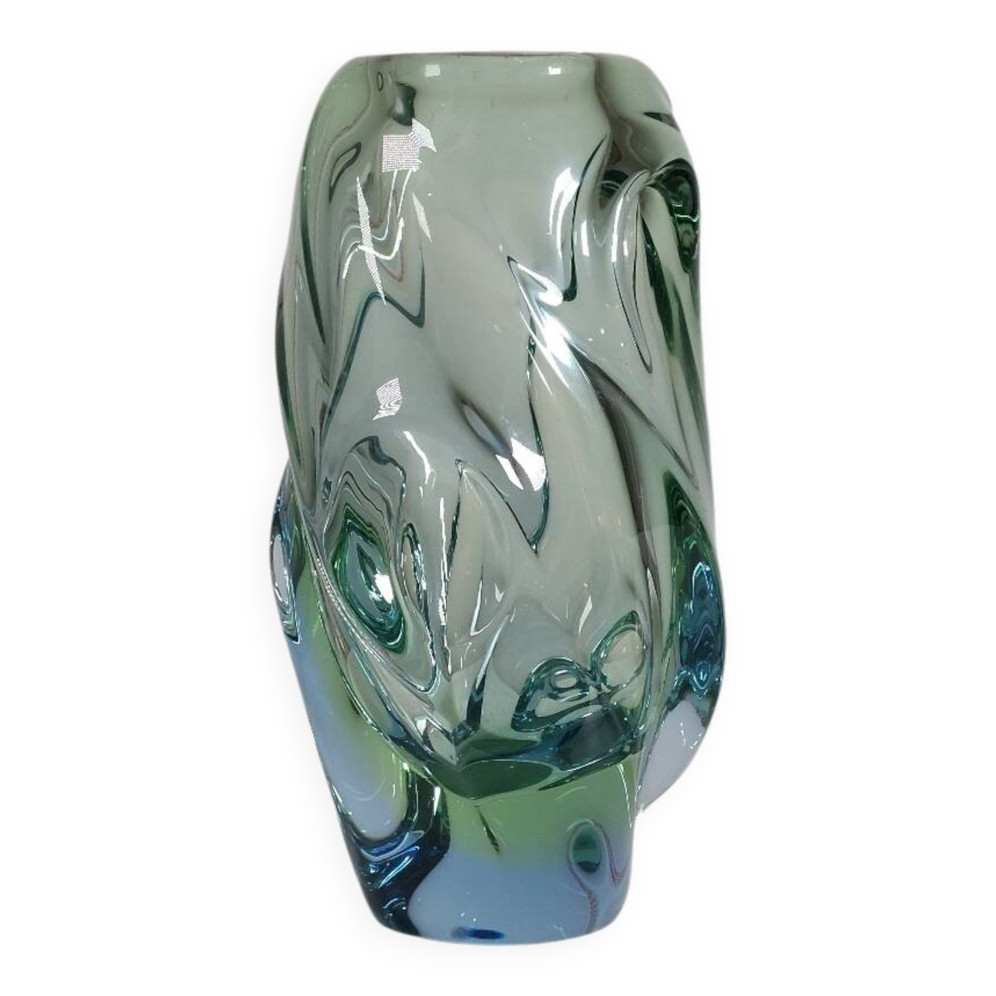 Organic glass vase by Jan Beránek Skrdlovice, mid-20th century.