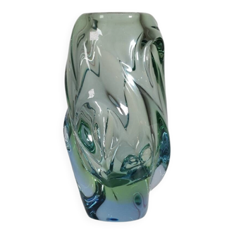 Organic glass vase by Jan Beránek Skrdlovice, mid-20th century.