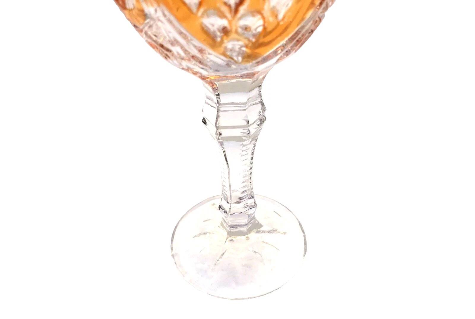 Coloured footed glass Anna Hutte model Asti, Germany