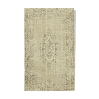 Tapis beige oriental en laine fait à la main 174 cm x 280 cm