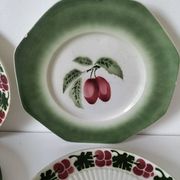 4 assiettes à dessert fruits d’été vintage