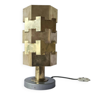Rare Lubid Table Lamp in Brass from the Mid-Century, in the Style of Max Sauze, 1970s