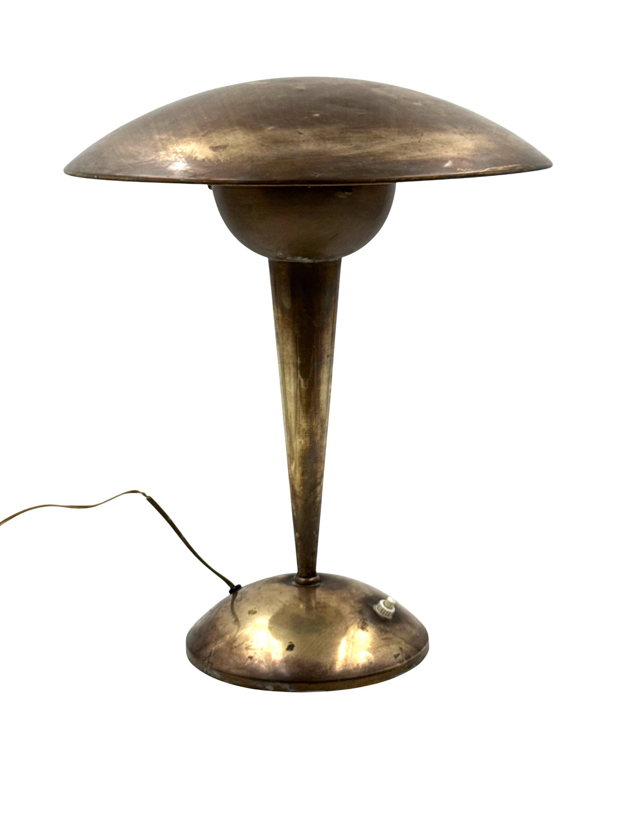 Mid-century modern brass adjustable table lamp, Italy circa 1950