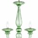 Sculptural Linear “Rigadin” Green Murano Glass Chandelier