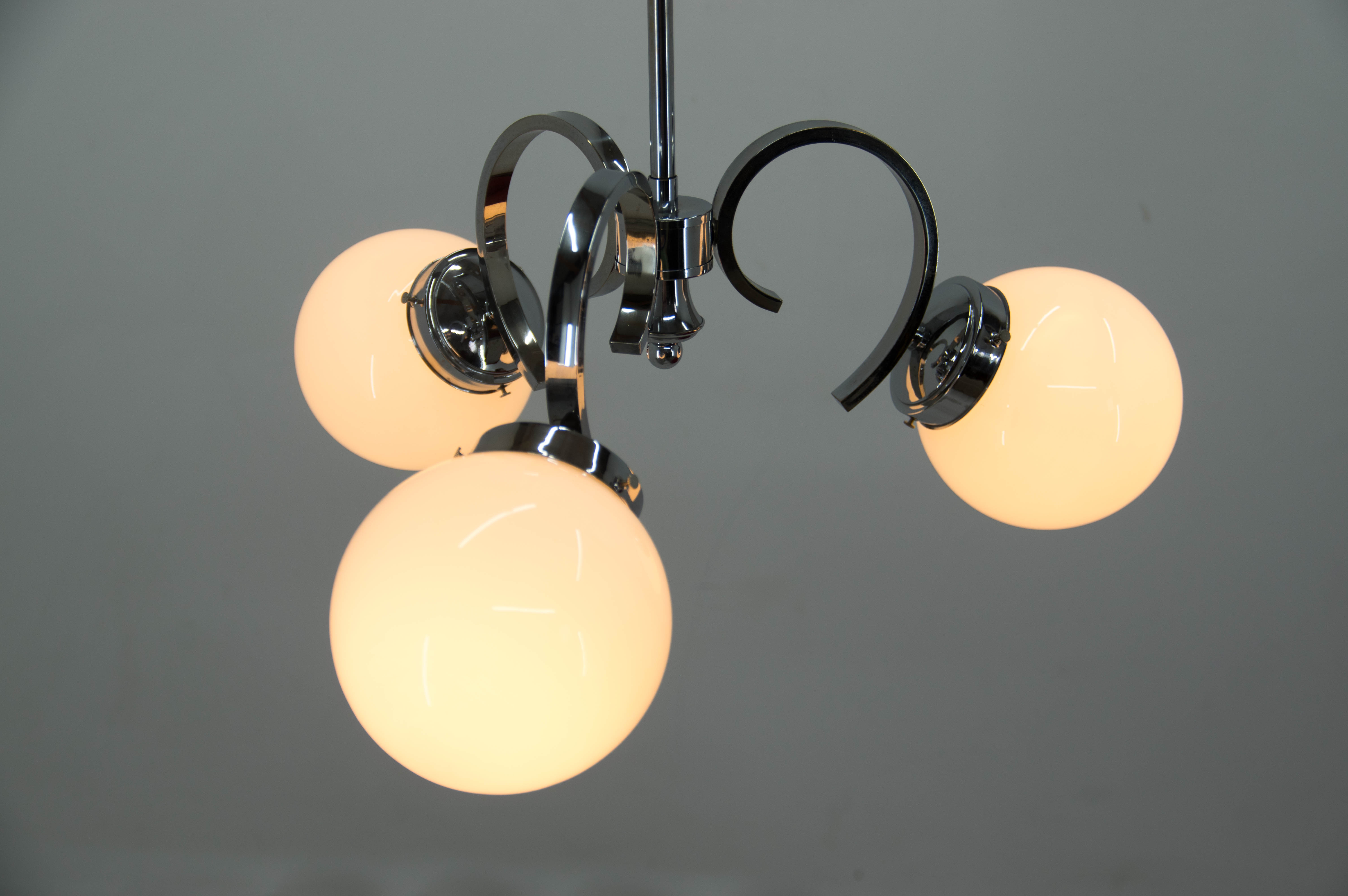 Art deco chandelier, 1930s, restored