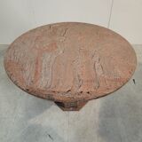 Vintage round granite center table, 1970s