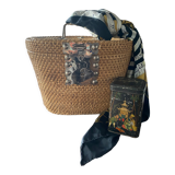 Vintage oriental tea basket