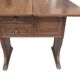 Table basse vintage en bois gain de place avec tiroirs et compartiment.