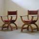 Vintage 1960s Brutalist Kurul Armchairs in Oak - style of Henning Kjærnulf