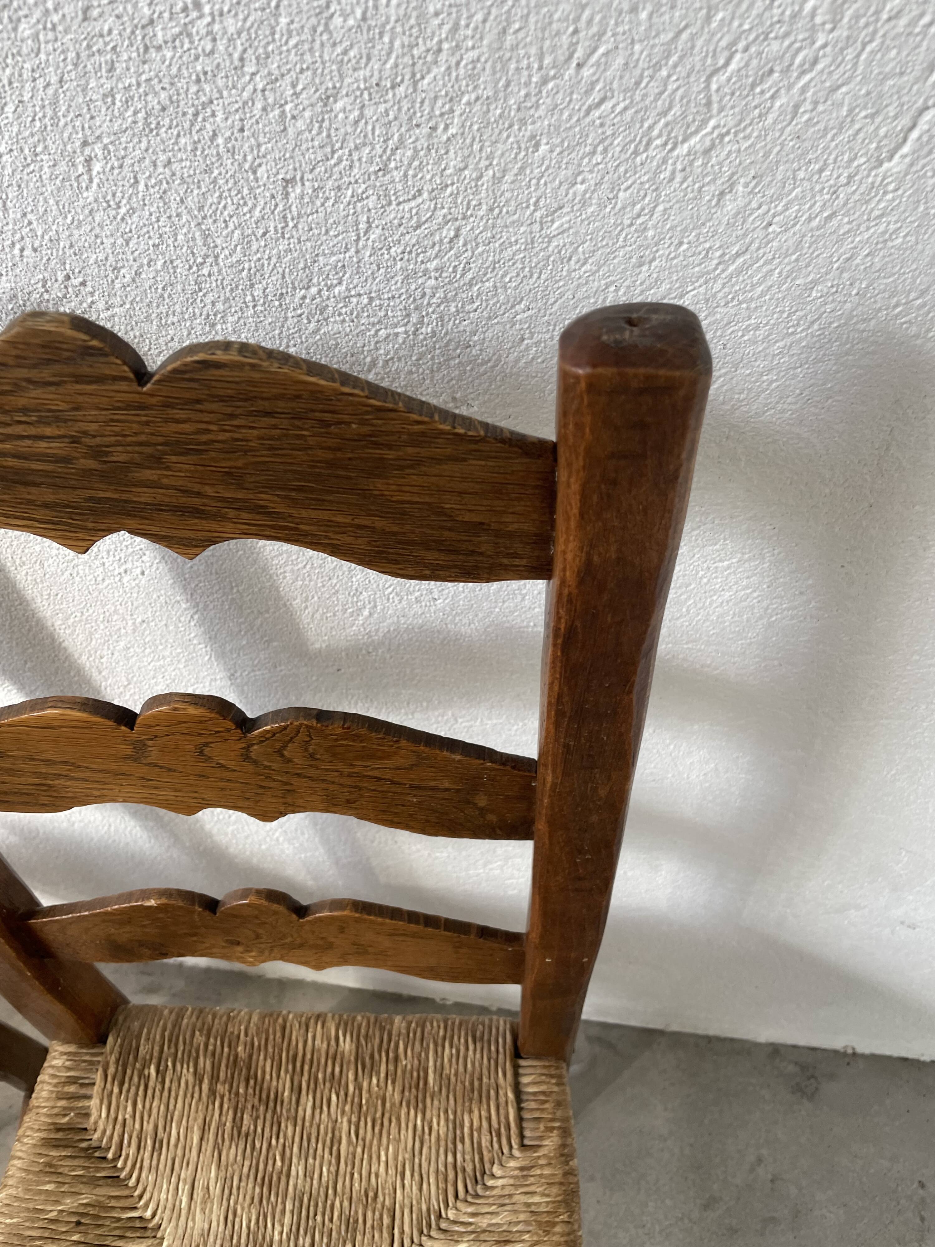 Rustic handcrafted oak chairs 1900
