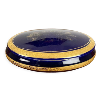 Boîte en porcelaine bleu cobalt