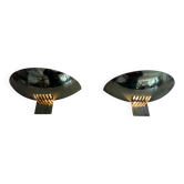 Pair of brass wall sconces from the mid-century by SCE, 1960s, France.