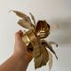 Vintage wall lamp golden leaves