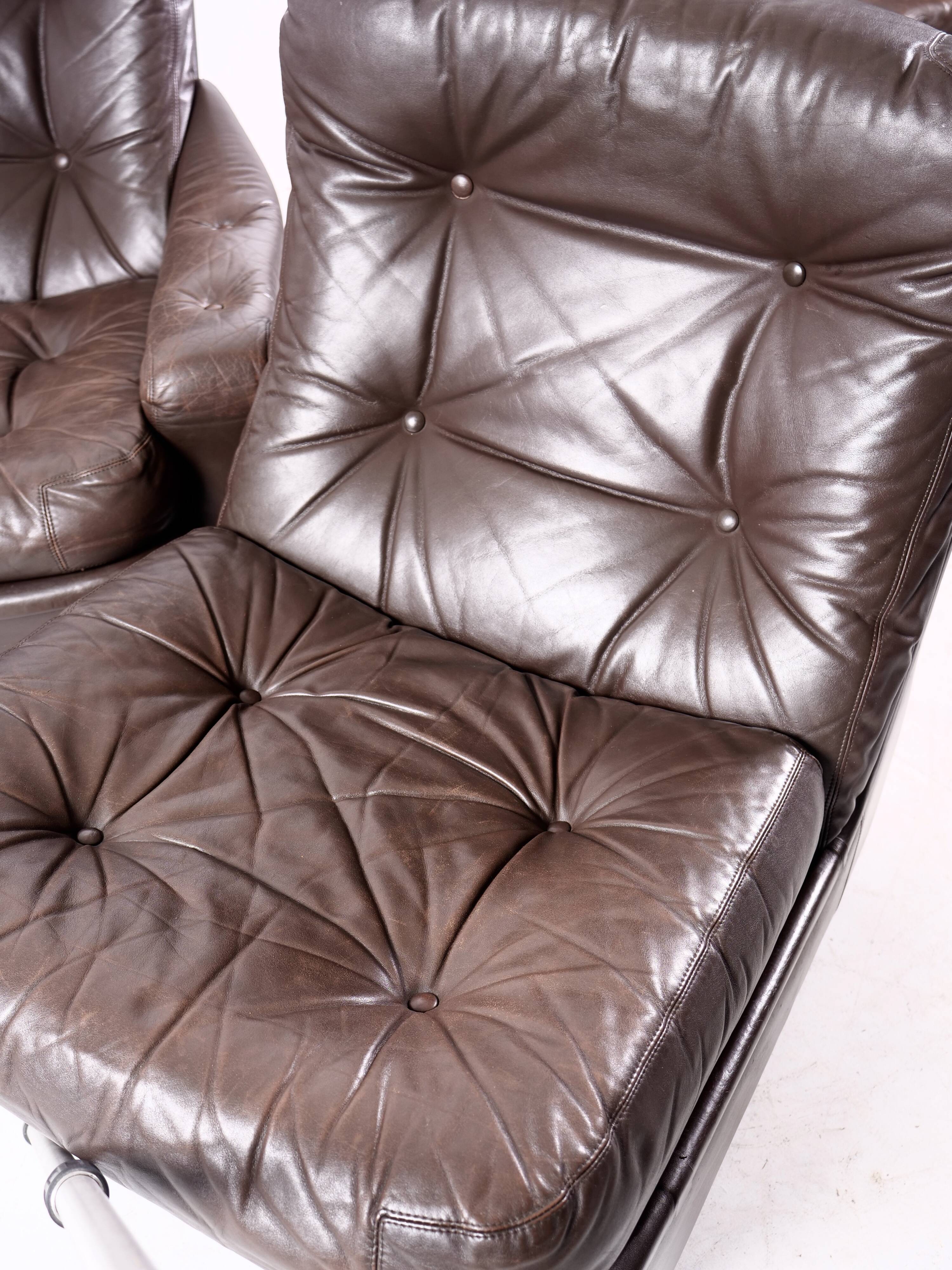 Modular leather sofa by michel cadestin for airborne