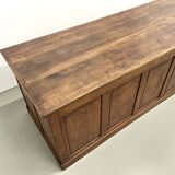 Very large old oak trading counter, XXL format