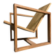 Fauteuil en bois moderniste
