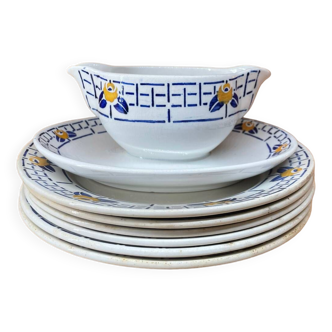 Assiettes et saucière Sarreguemines de 1924