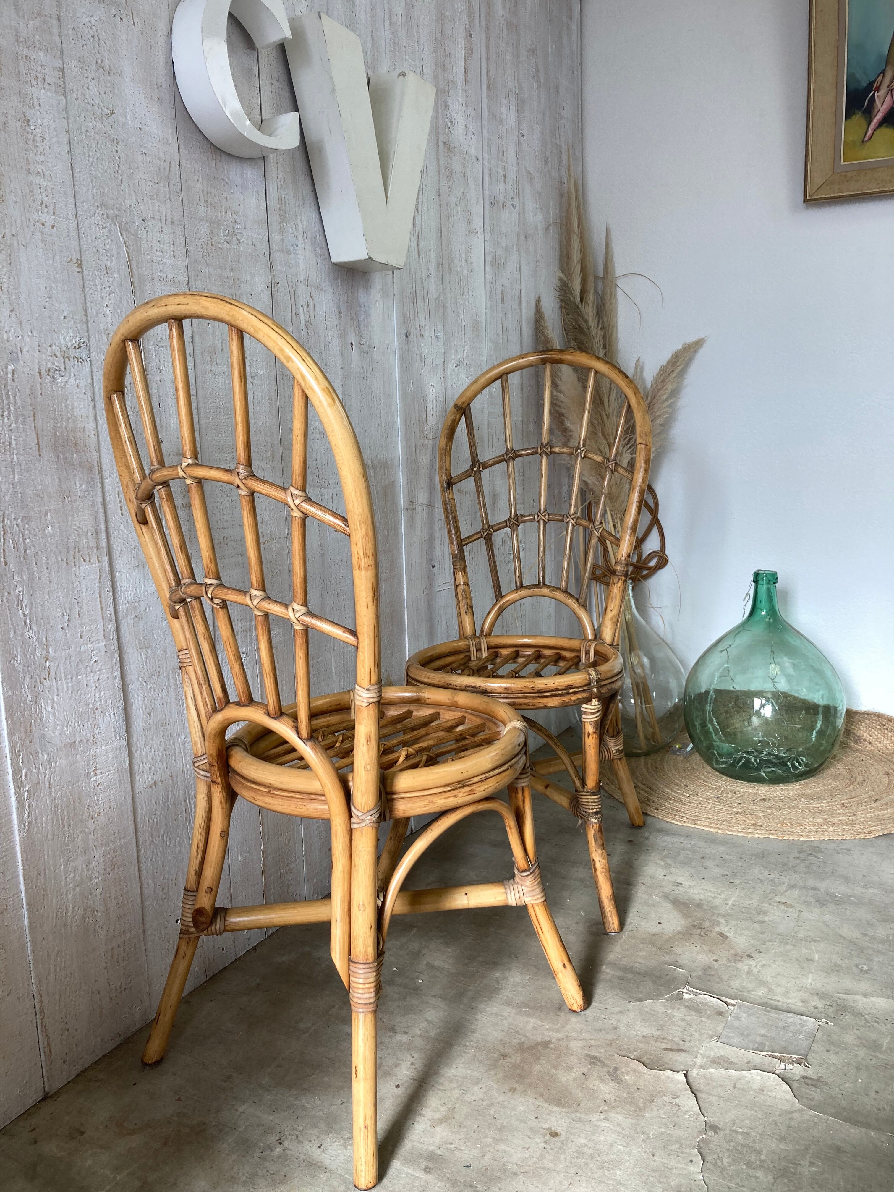 Pair of rattan chairs