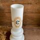 White opaline glass vase