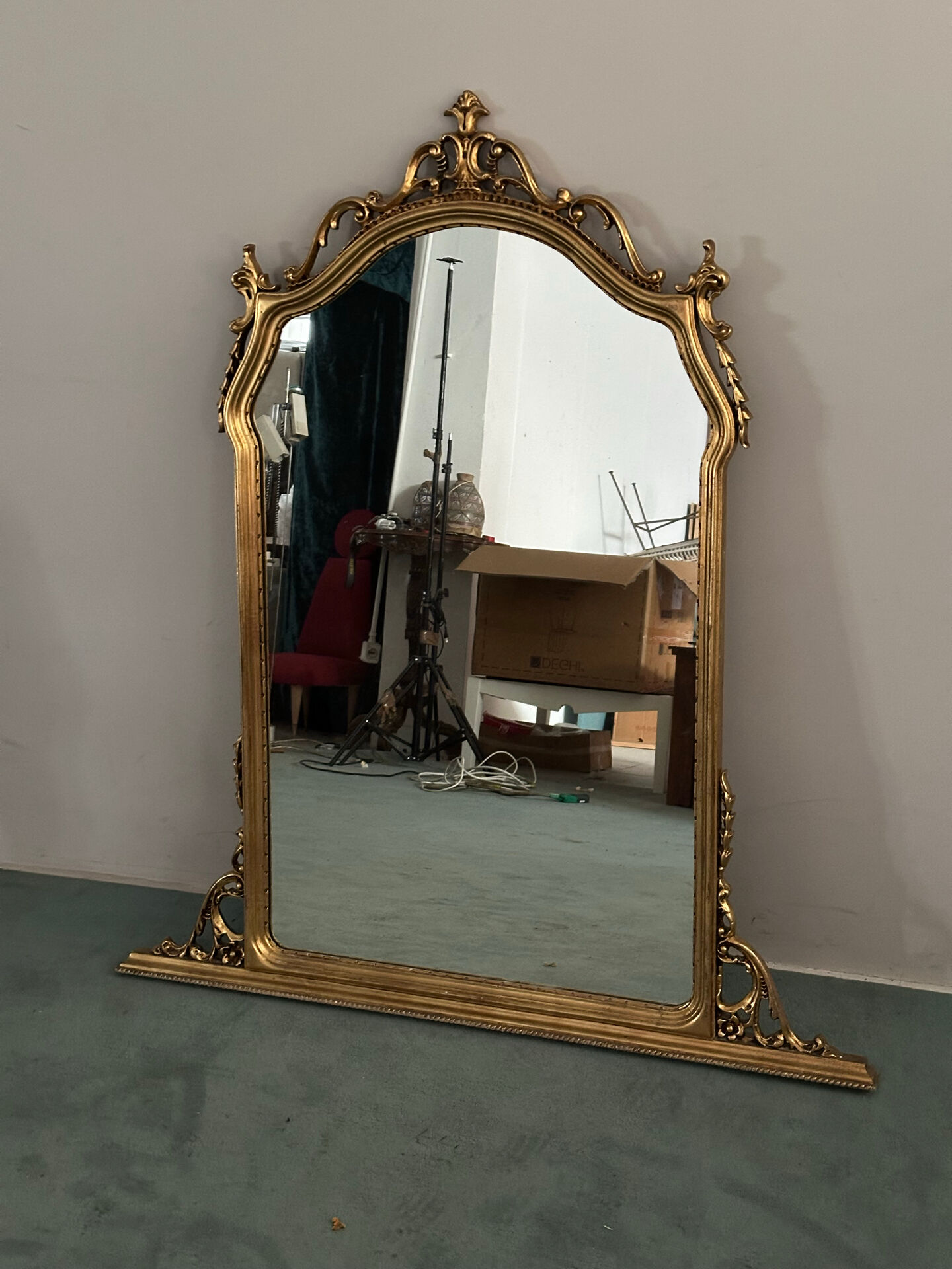 Vintage carved wood and gold leaf mirror – Louis XV style 120x5x135