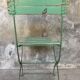 Pair of folding garden chairs with wooden slats - vintage 1950