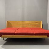 Mid-century folding sofa bed by Drevotvar, 1970s, Czechoslovakia