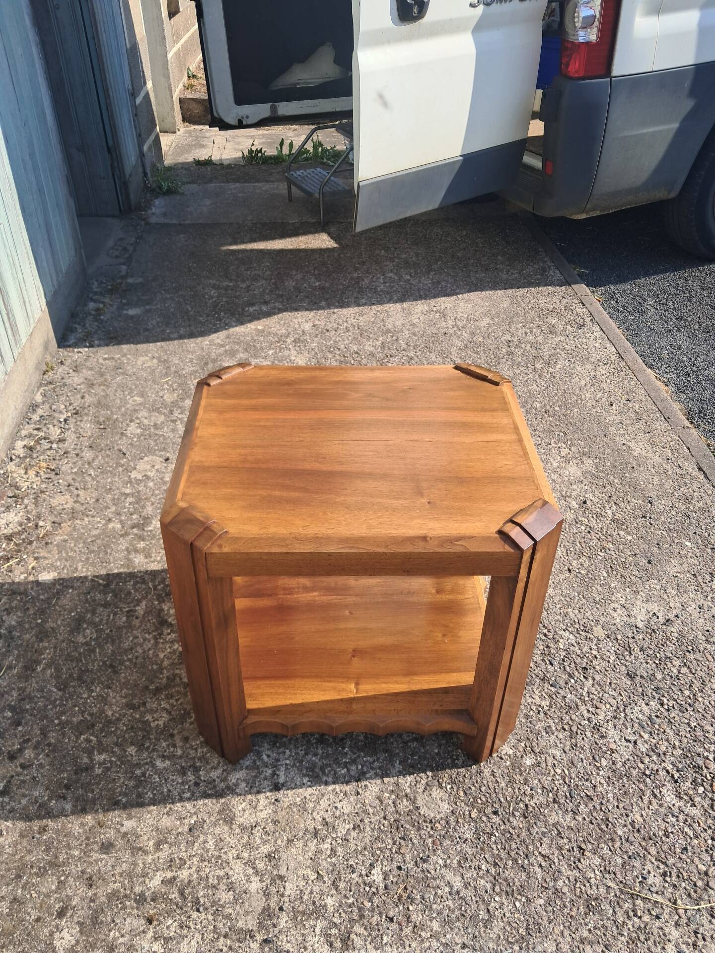 Art Deco coffee table in solid walnut