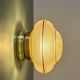 Vintage Art Deco globe wall/ceiling light in frosted yellow and gold glass.