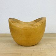 Vintage brutalist wooden cup, pocket tray